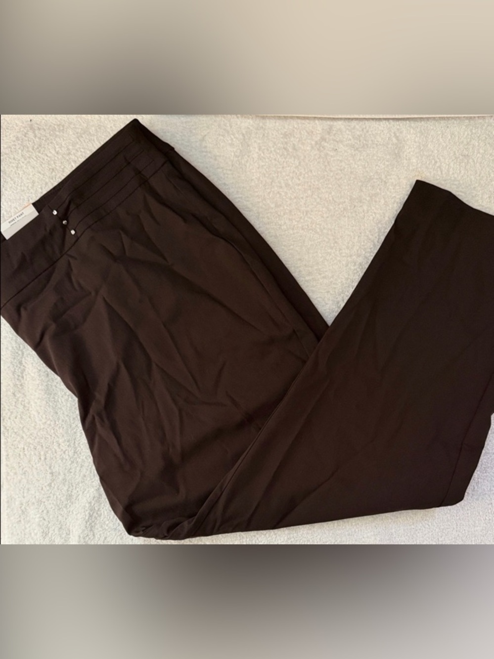 NWT JM Collection Rivet Pants Espresso Roast Slim Leg Tummy Control Pull-on
